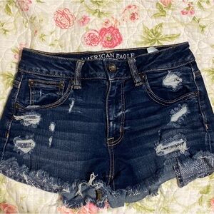 American Eagle Outfitters Women's Dark Blue Jean Shorts